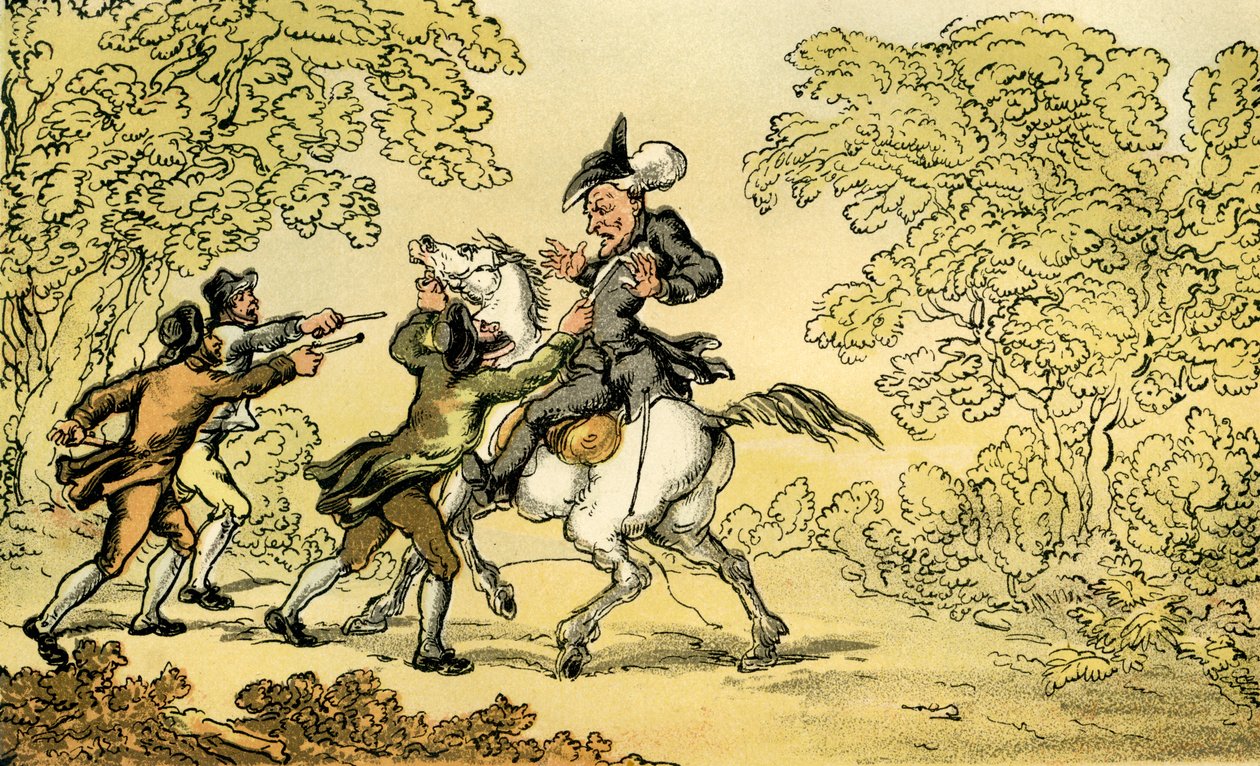 Le Dr Syntax arrêté par des bandits - Thomas Rowlandson