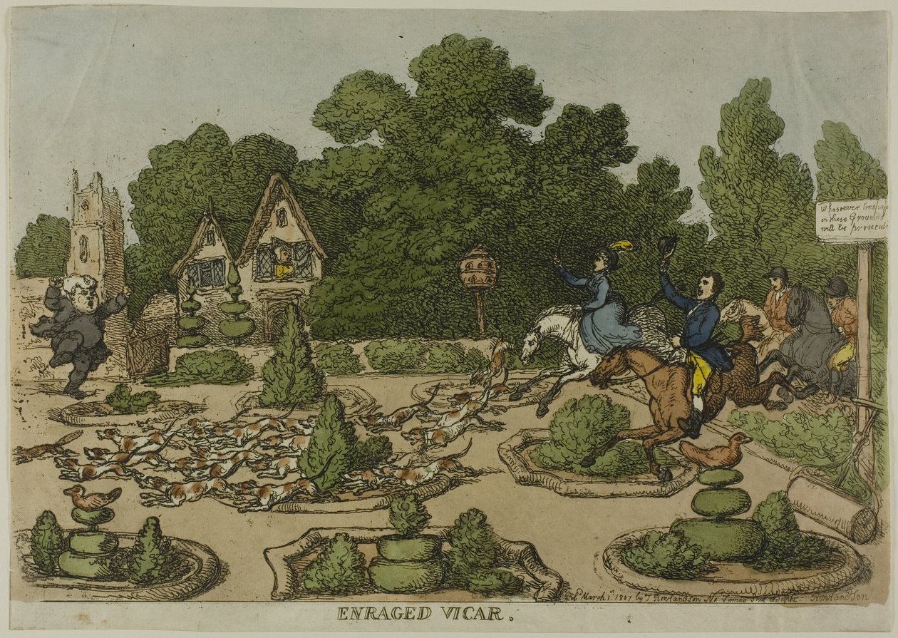 Vicaire enragé, des Misères de la vie humaine - Thomas Rowlandson