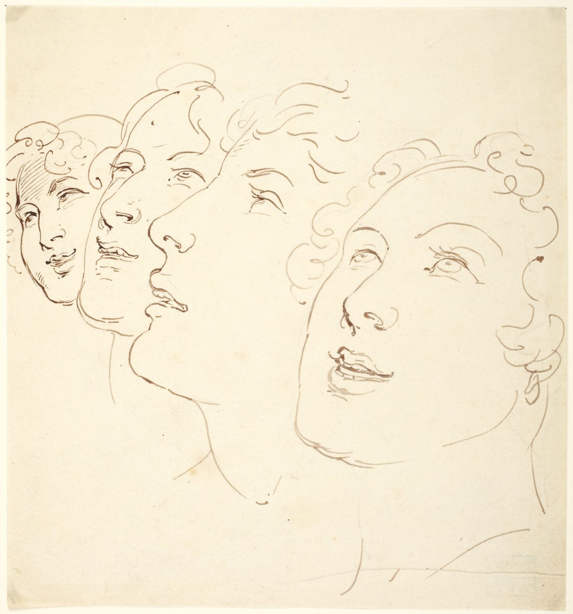 Quatre têtes - Thomas Rowlandson