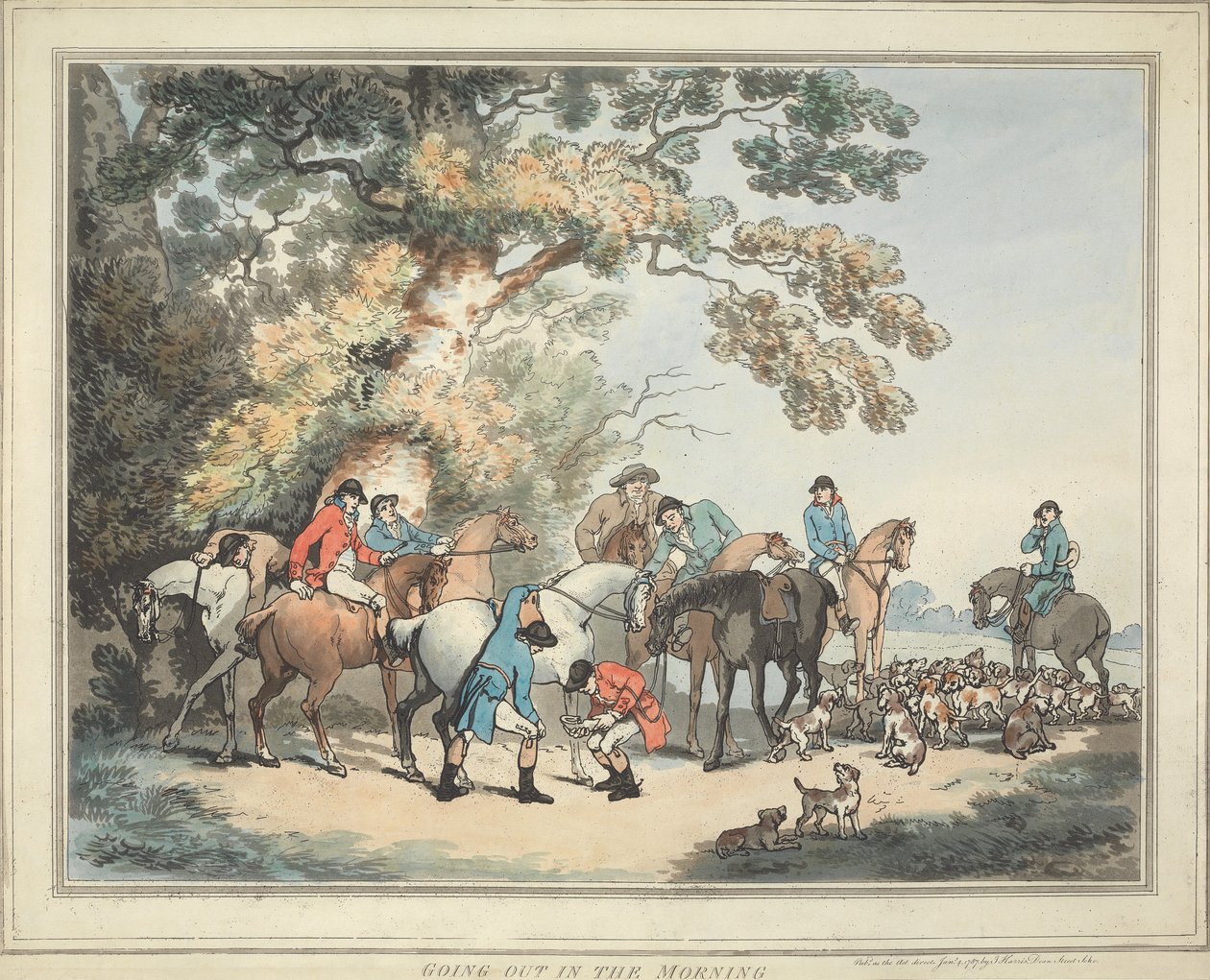 La chasse au renard [série de six] : 1. Départ matinal - Thomas Rowlandson