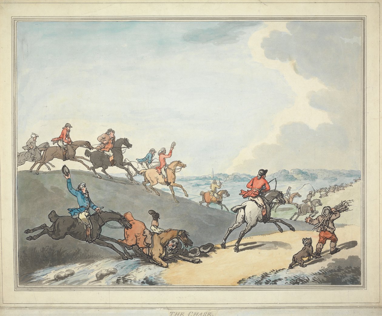 La chasse au renard [série de six] :   2. La poursuite - Thomas Rowlandson