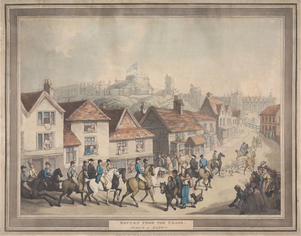 La chasse au renard [série de quatre] : 4. Le retour de la chasse. / Scène à Eaton - Thomas Rowlandson