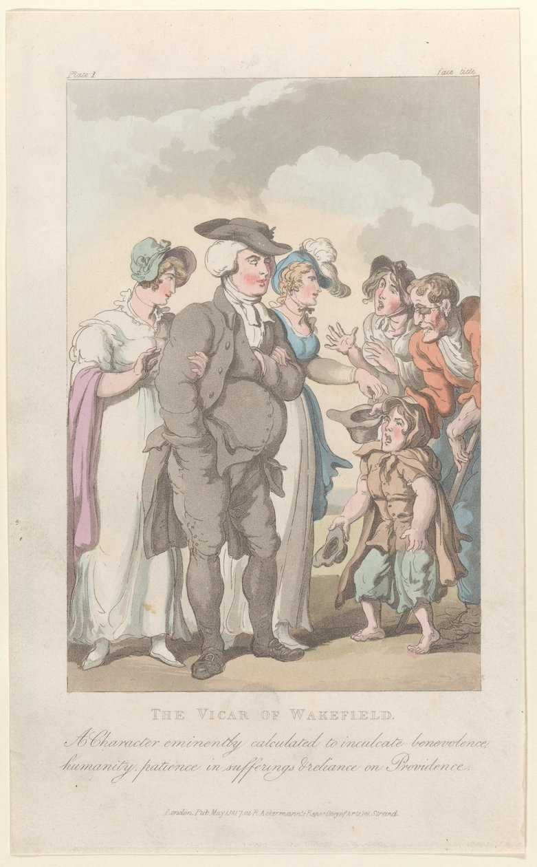 Frontispice : Le Vicaire de Wakefield, de The Vicar of Wakefield, 1er mai 1817 - Thomas Rowlandson