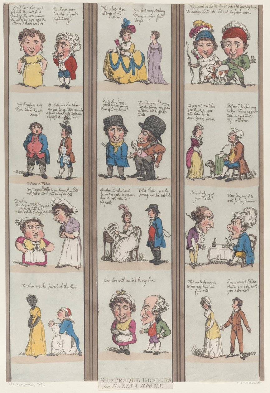 Bordures grotesques pour pièces et halls, [1800], réimpression - Thomas Rowlandson