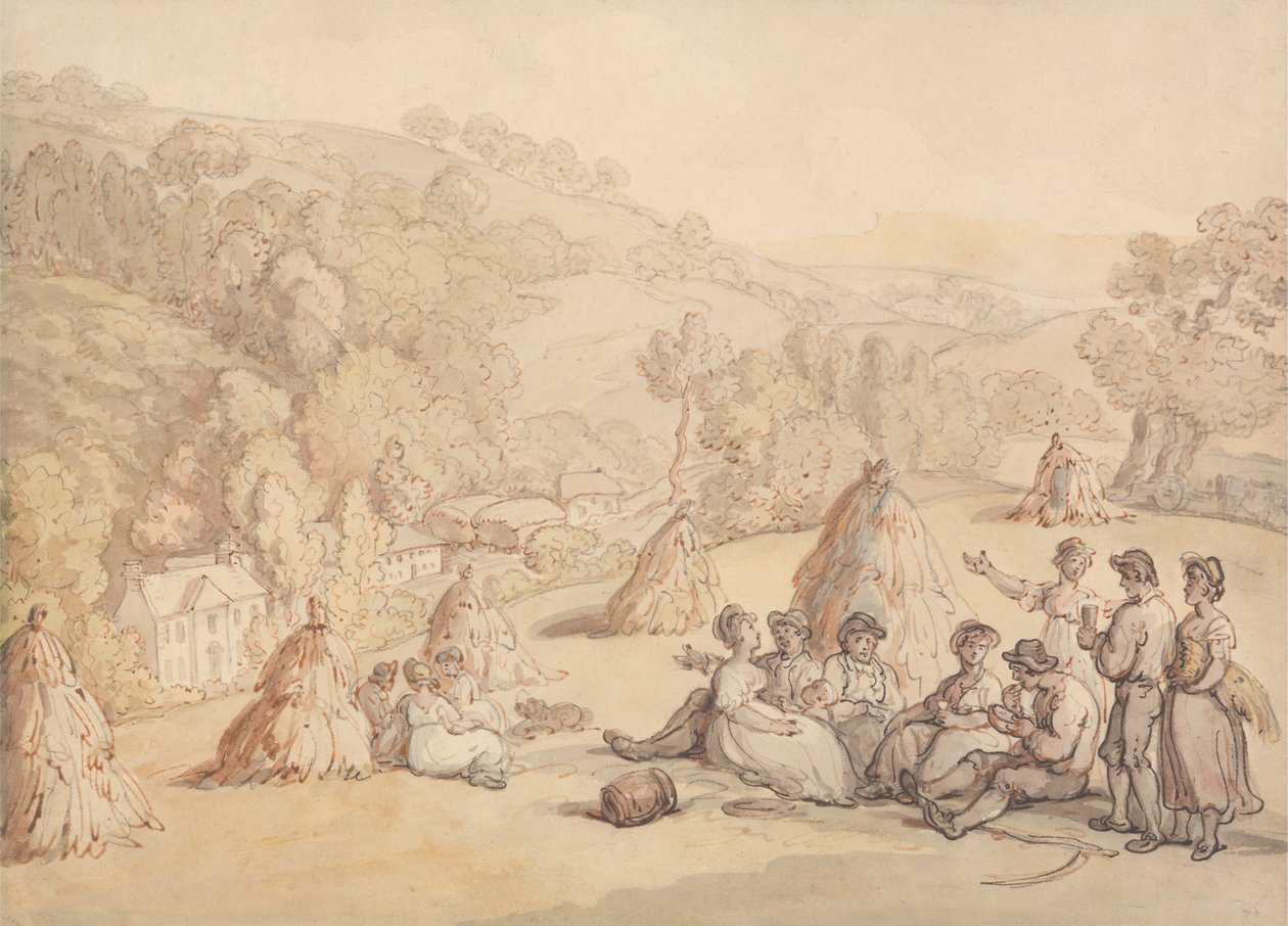 Moissonneurs se reposant dans un champ de maïs - Thomas Rowlandson