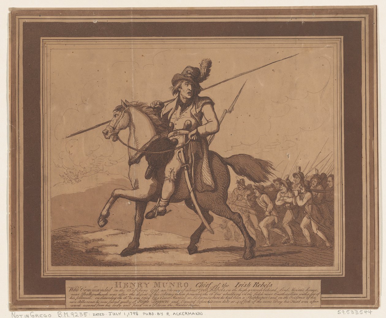 Henry Munro, chef des rebelles irlandais, 1er juillet 1798 - Thomas Rowlandson