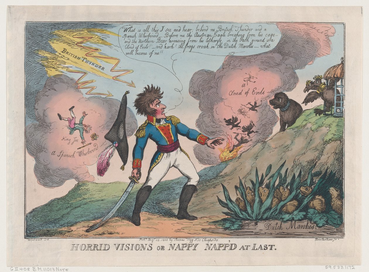 Horribles visions de Nappy capturé enfin - Thomas Rowlandson