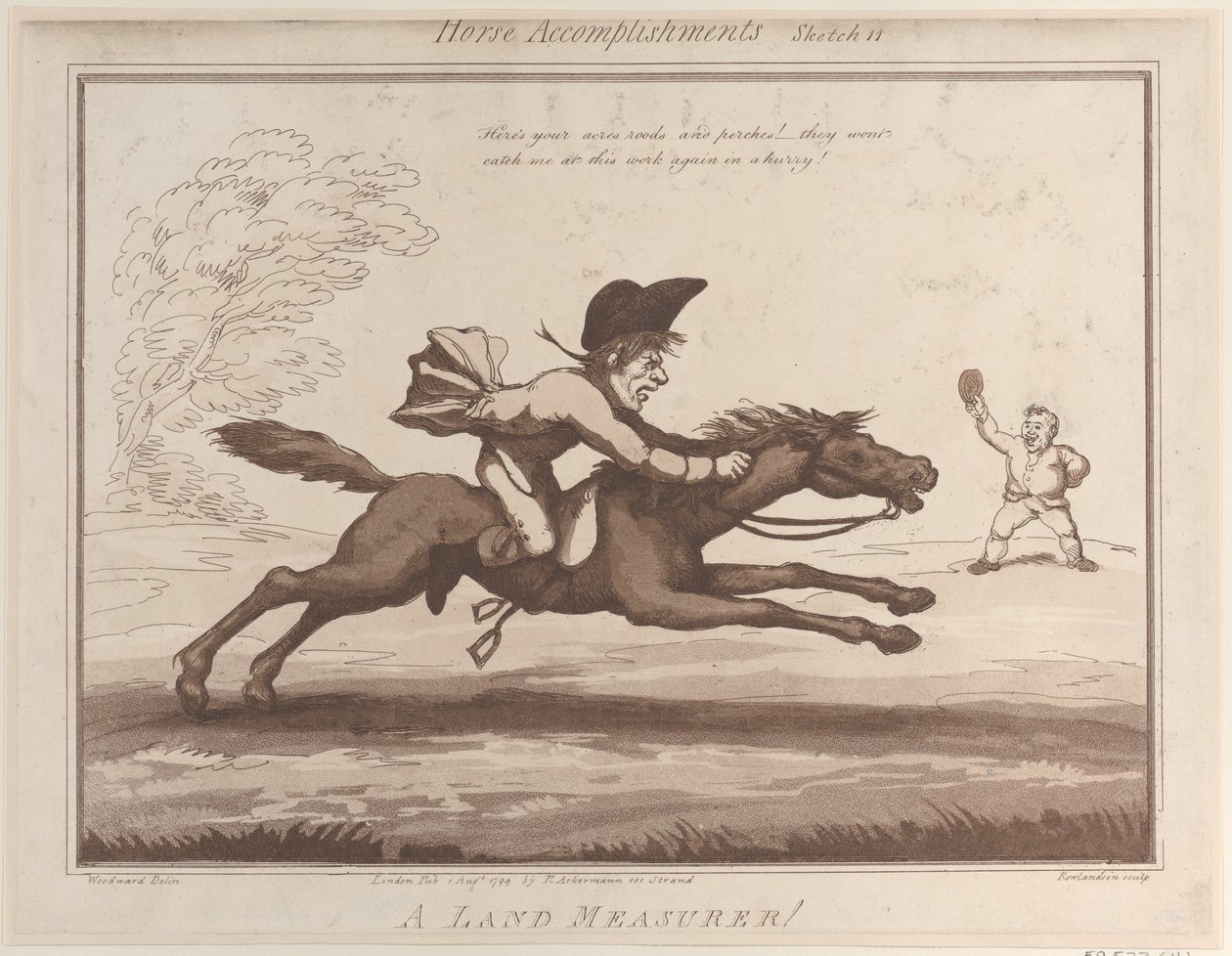 Compétences équestres, Croquis 11 : Un arpenteur de terres !! - Thomas Rowlandson