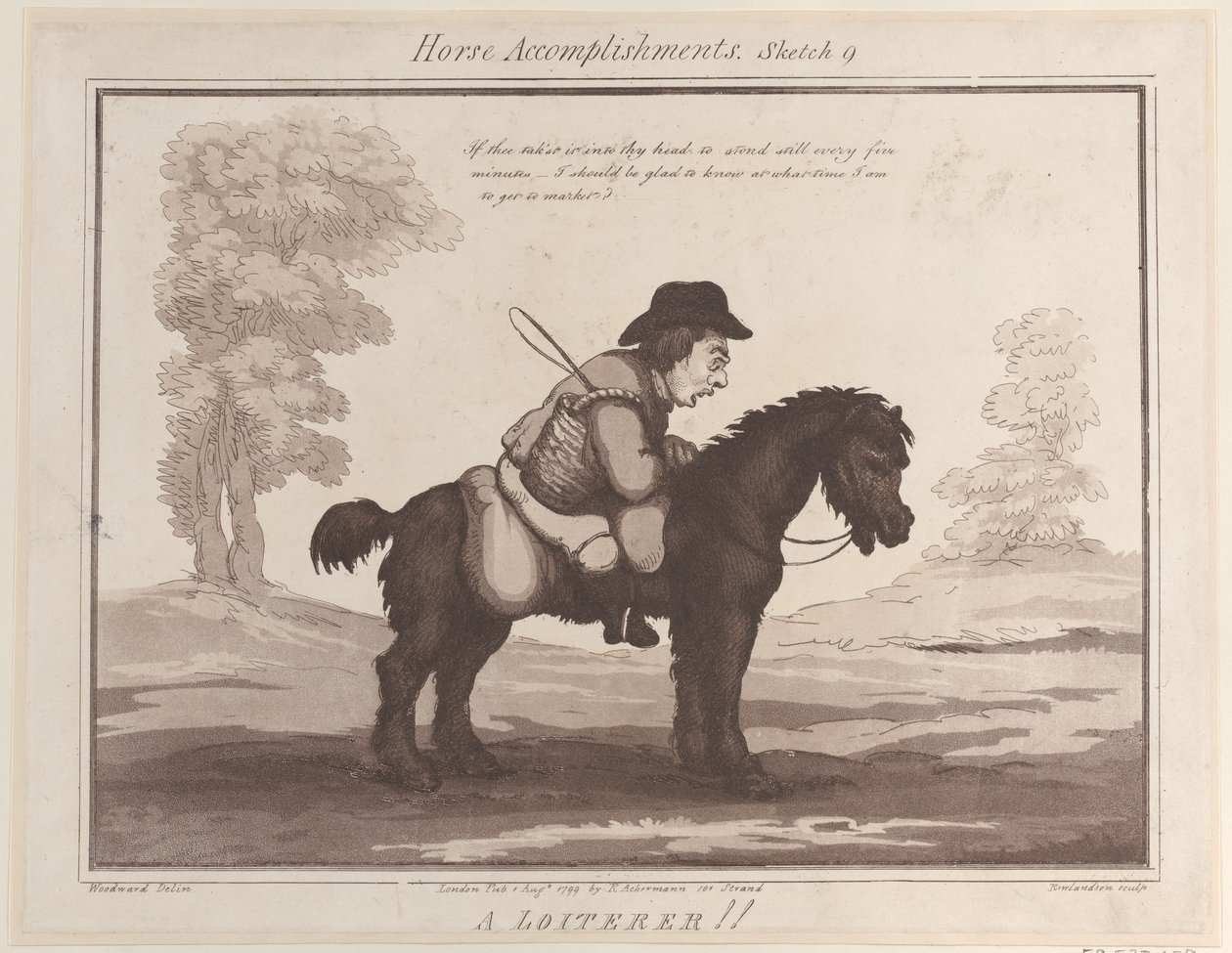 Accomplissements du cheval, Croquis 9: Un flâneur !! - Thomas Rowlandson