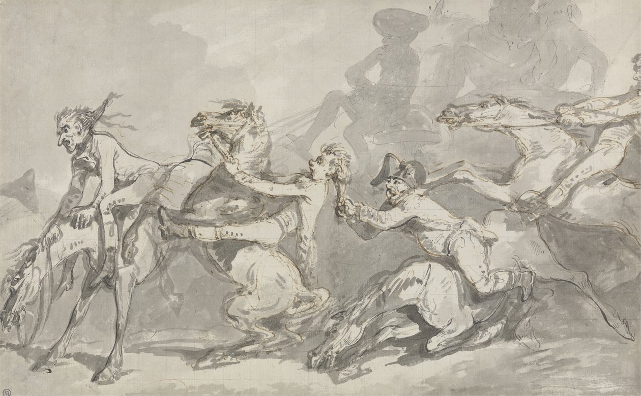 Cavaliers se heurtant - Thomas Rowlandson