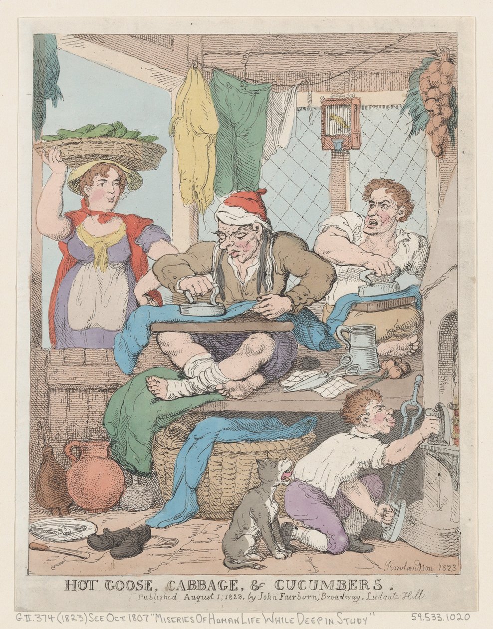 Oie Chaude, Chou & Concombres, 1823 - Thomas Rowlandson