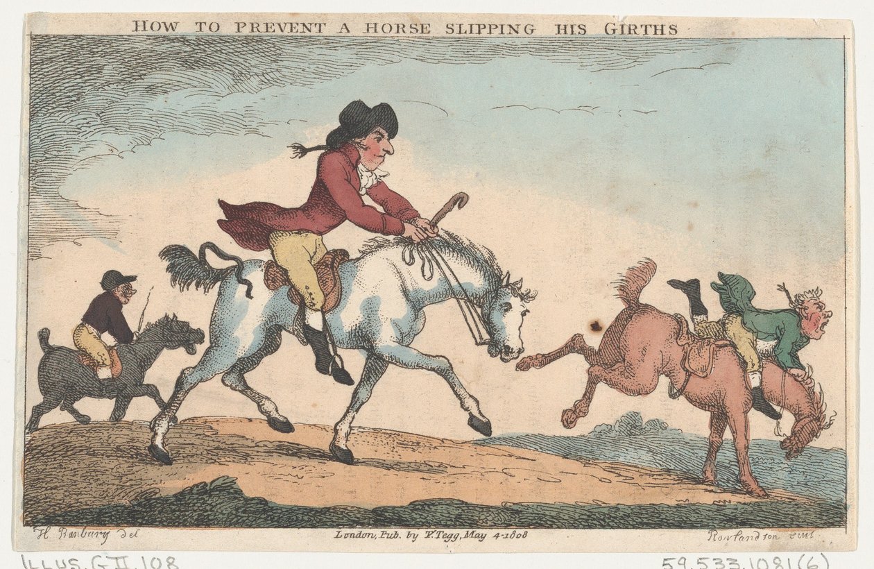 Comment empêcher un cheval de glisser ses sangles - Thomas Rowlandson