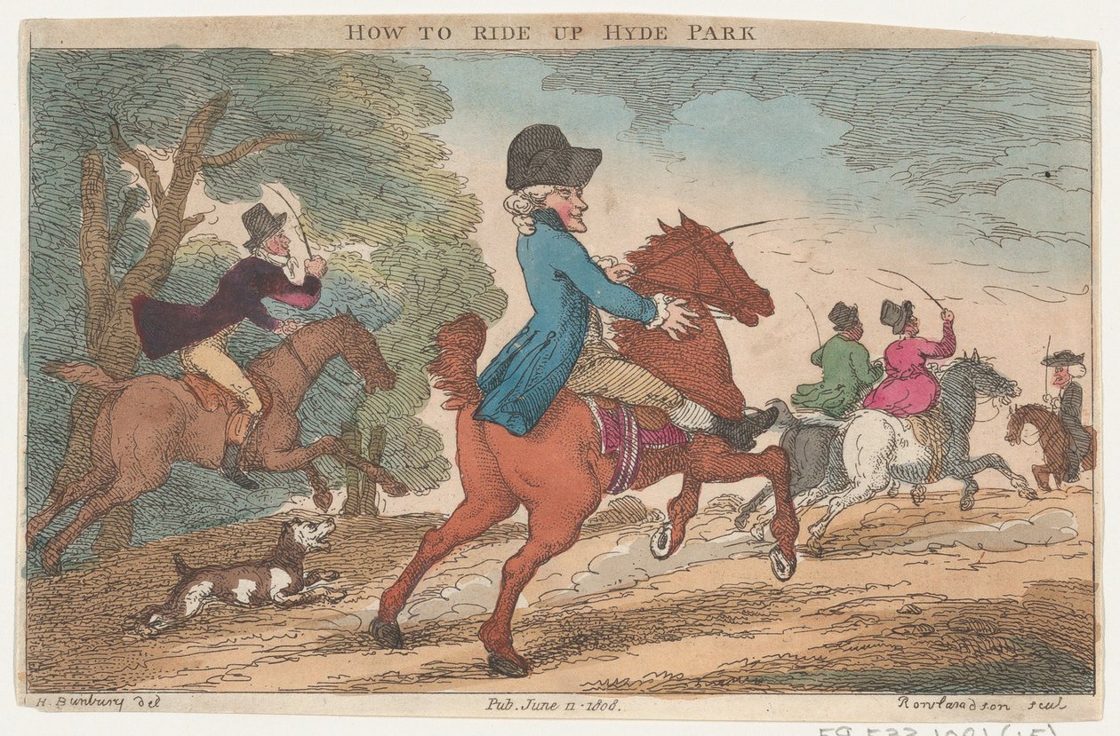 Comment Monter à Hyde Park, 11 juin 1808 - Thomas Rowlandson