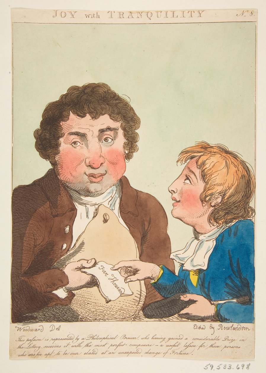 Joie avec tranquillité Le Brun travesti, ou Caricatures des passions, 21 janvier 1800 - Thomas Rowlandson