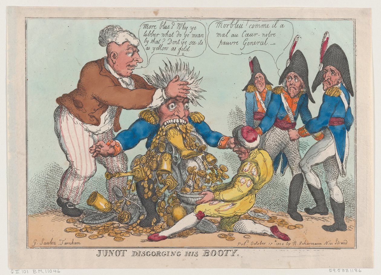 Junot déversant son butin, 17 octobre 1808 - Thomas Rowlandson