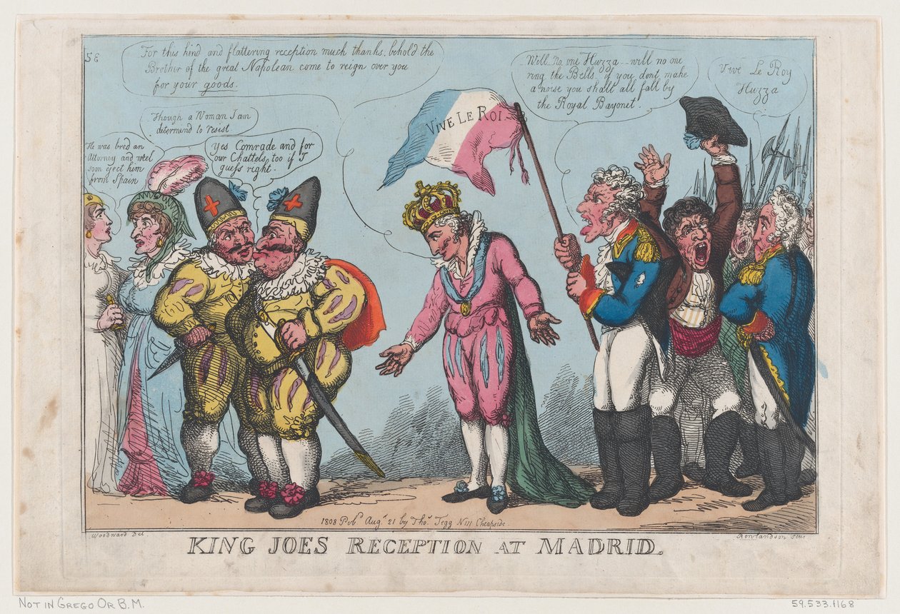 Réception du roi Joe à Madrid, 21 août 1808 - Thomas Rowlandson