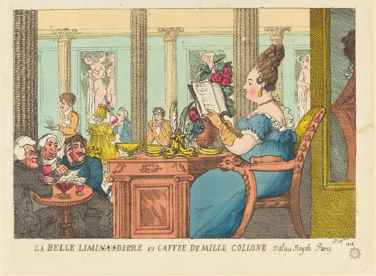 La Belle Limonaudière au Café des Mille Colonnes, Palais Royal, Paris - Thomas Rowlandson