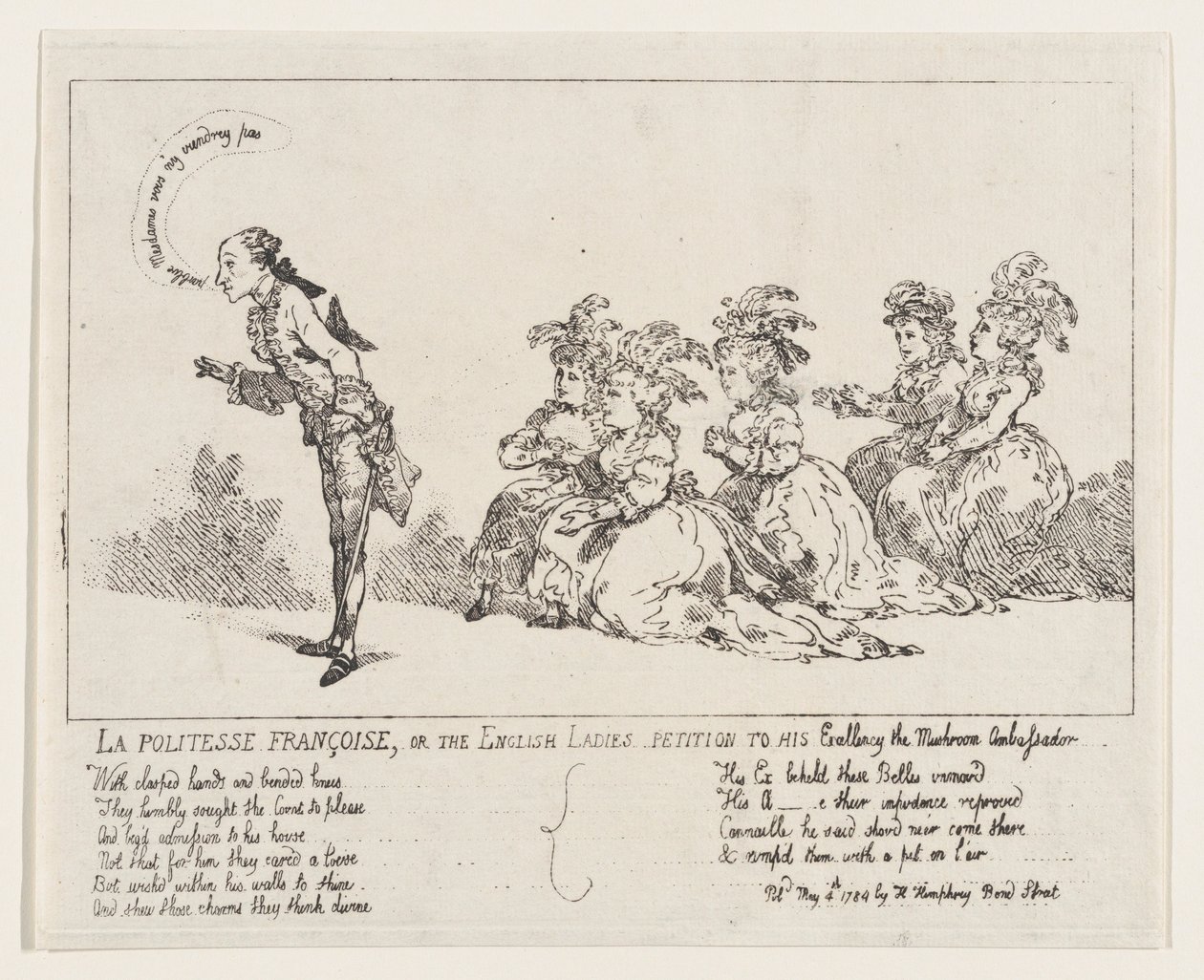 La politesse Françoise, ou La Pétition des Dames Anglaises à Son Excellence le Mushro..., 4 mai 1789 - Thomas Rowlandson