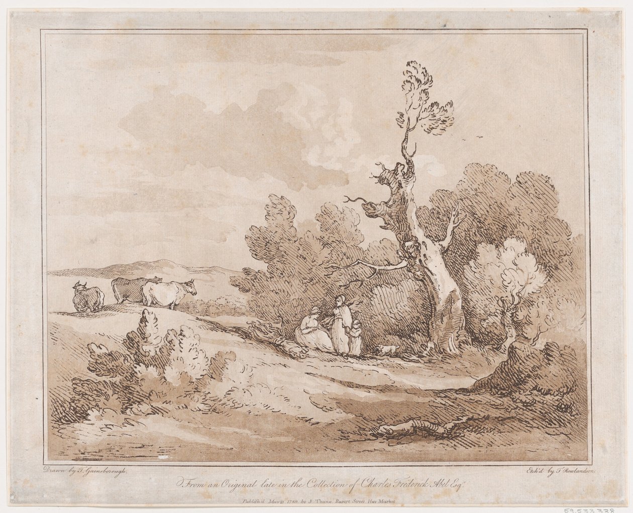 Paysage avec des figures ramassant du bois sous des arbres noueux, 21 mai 1789 - Thomas Rowlandson