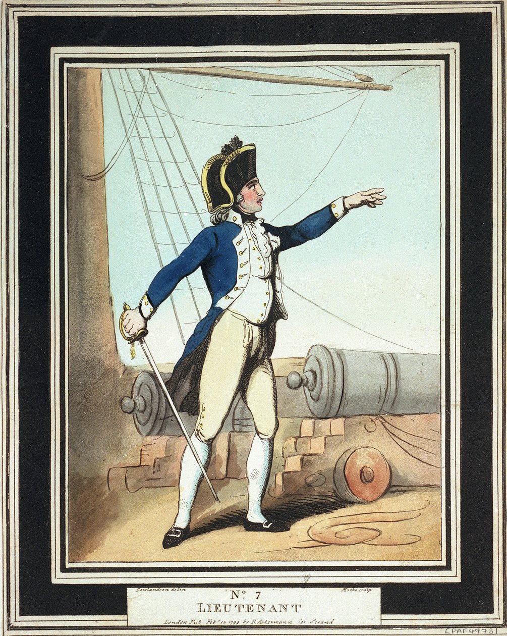 Lieutenant, aspirant de la Royal Navy au XVIIIe siècle - Thomas Rowlandson