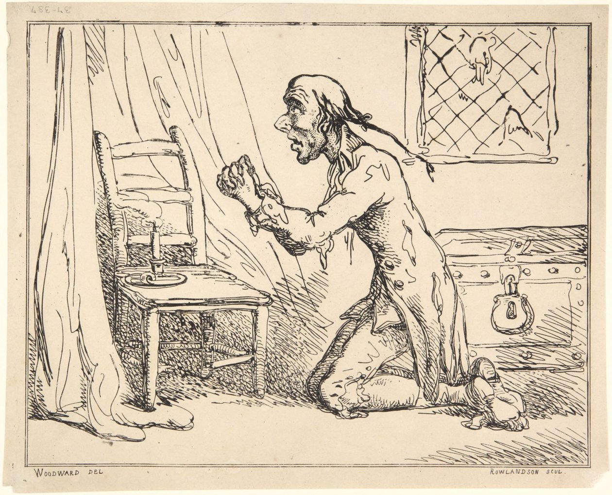 Un homme en prière - Thomas Rowlandson