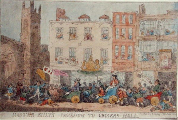 La procession de Maître Billy vers le Grocers