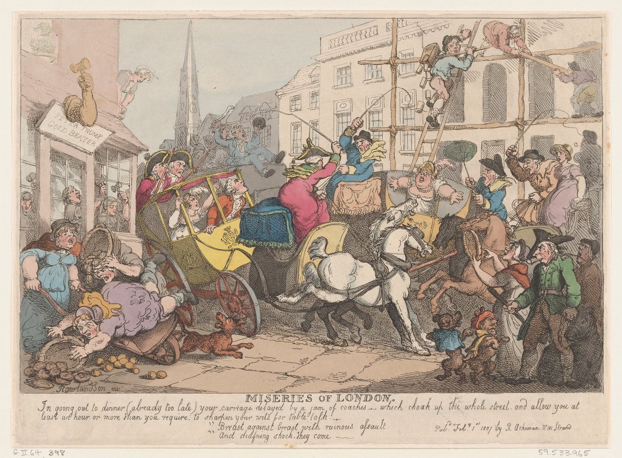 Misères de Londres : Sortir dîner, 1er février 1807 - Thomas Rowlandson