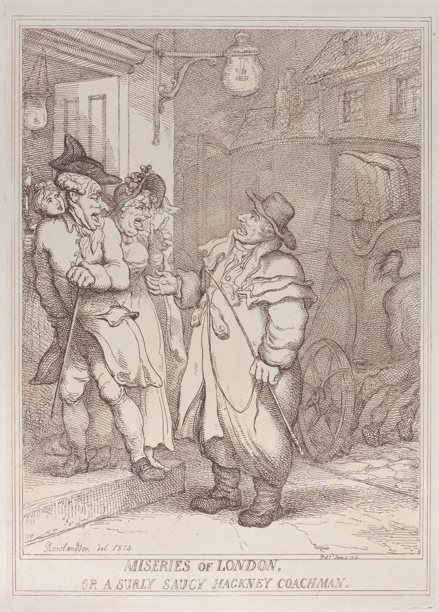 Misères de Londres, ou un cocher de fiacre grincheux et insolent - Thomas Rowlandson