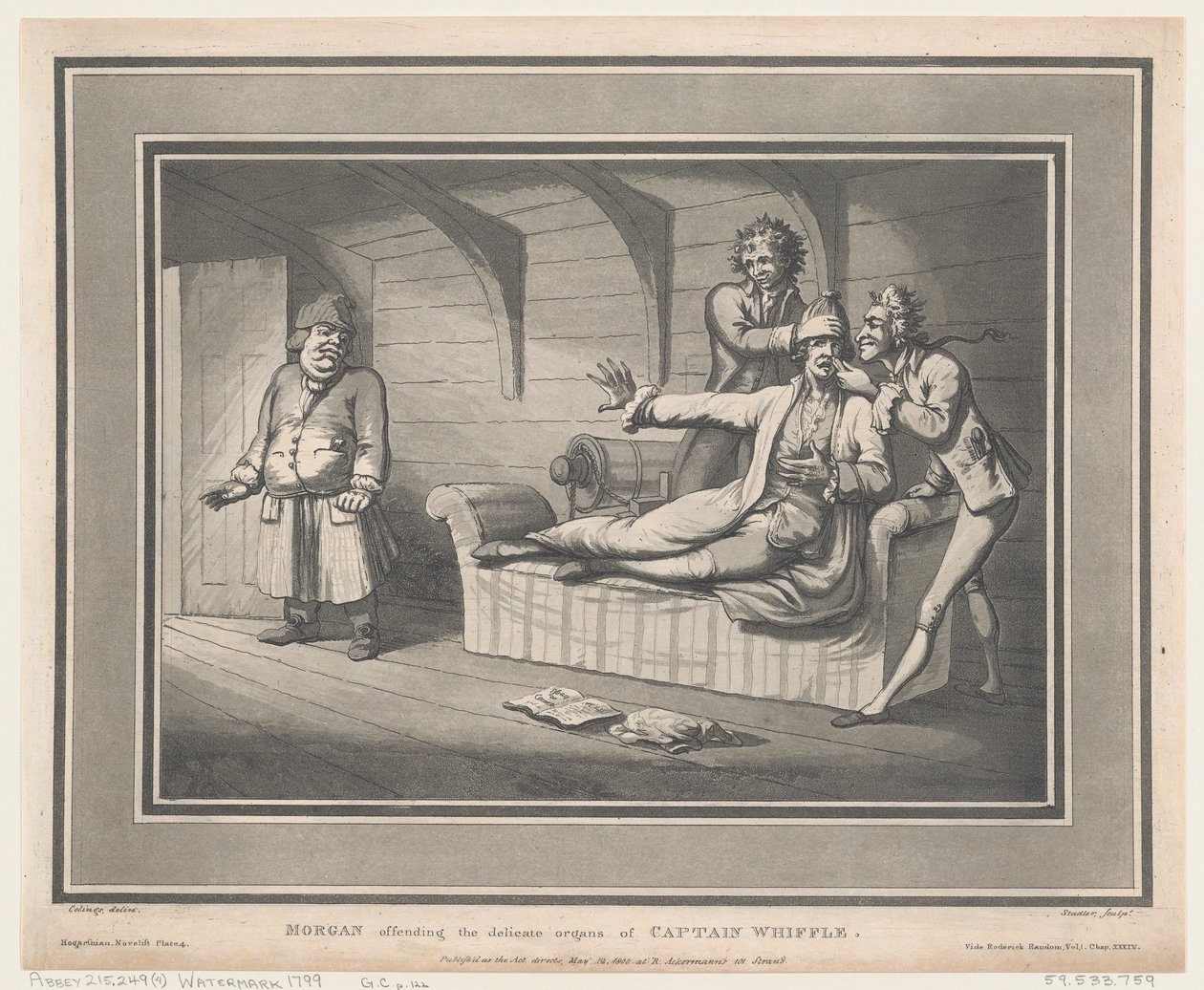 Morgan offensant les organes délicats du capitaine Whiffle, 12 mai 1800 - Thomas Rowlandson