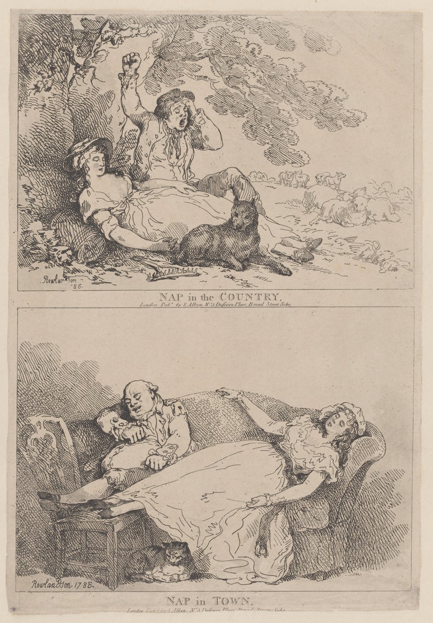 Sieste à la campagne, sieste en ville, 1785 - Thomas Rowlandson