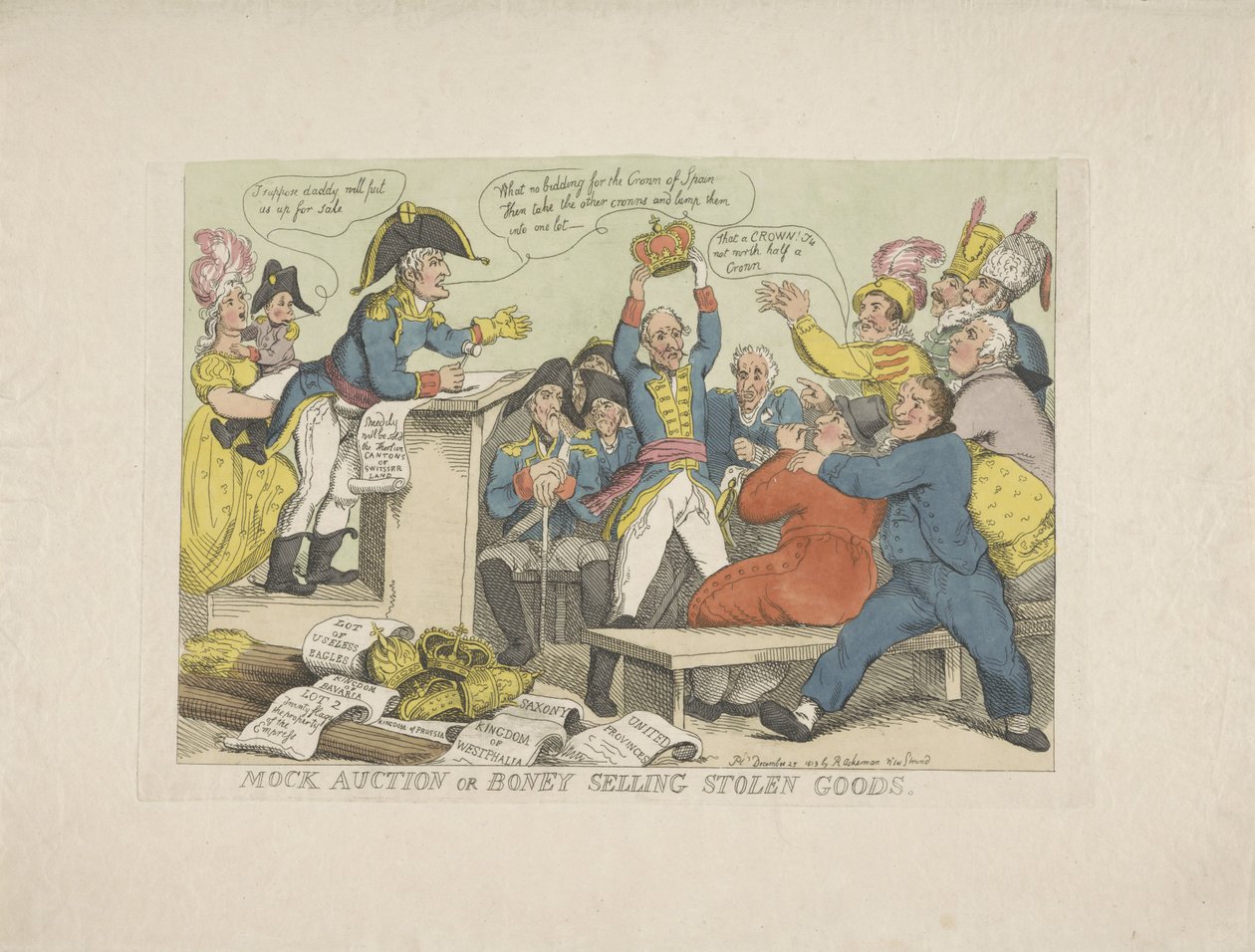 Napoléon vend des biens volés, 1813 - Thomas Rowlandson