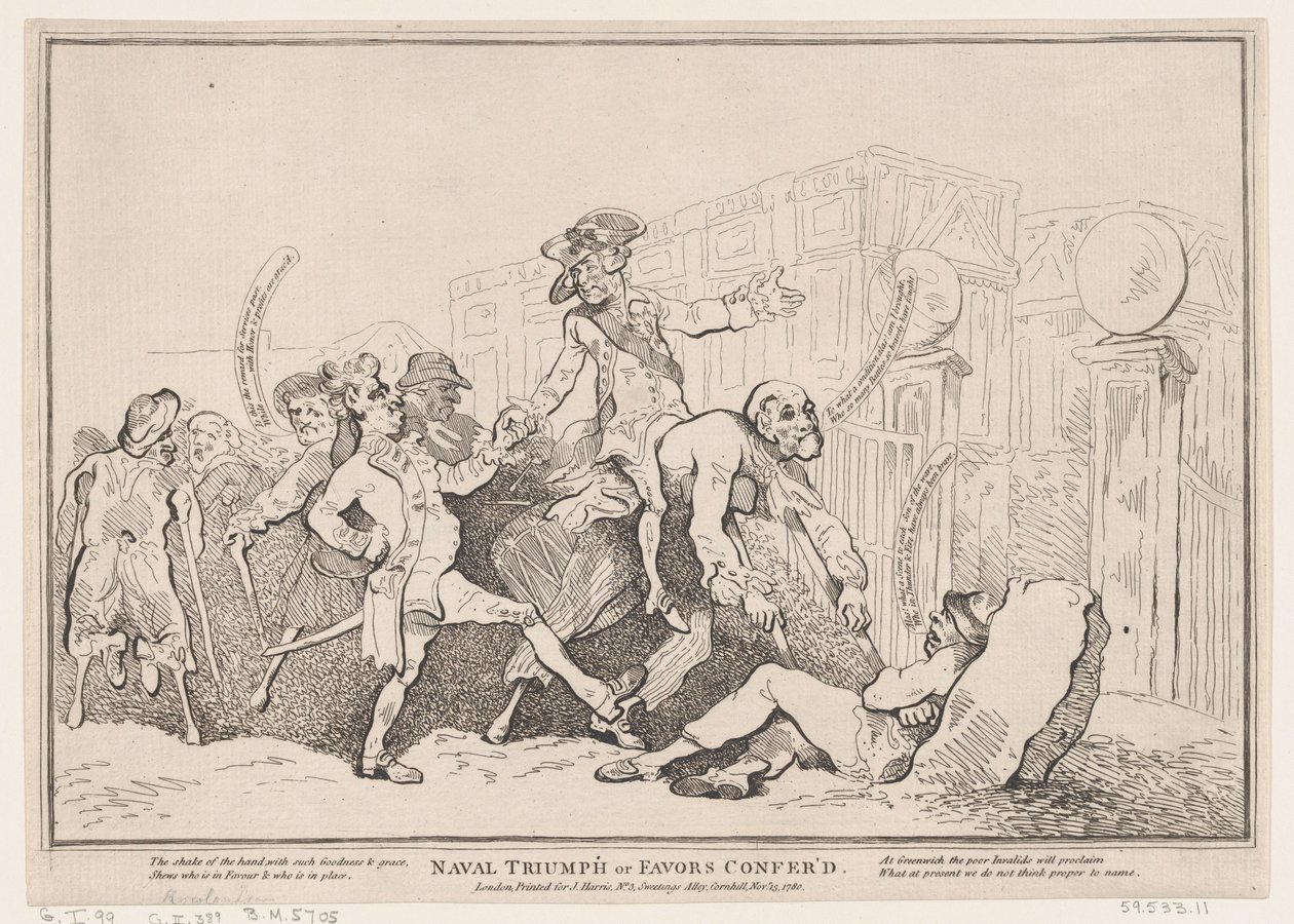 Triomphe naval, ou faveurs accordées - Thomas Rowlandson