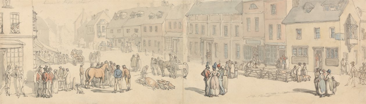 Newport High Street, île de Wight - Thomas Rowlandson