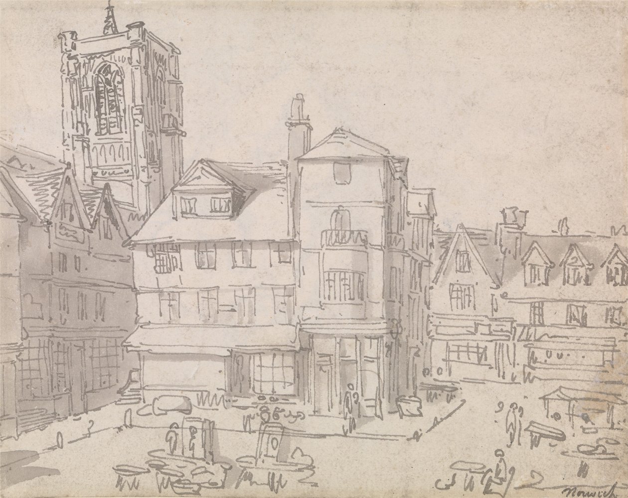 Place du marché de Norwich - Thomas Rowlandson
