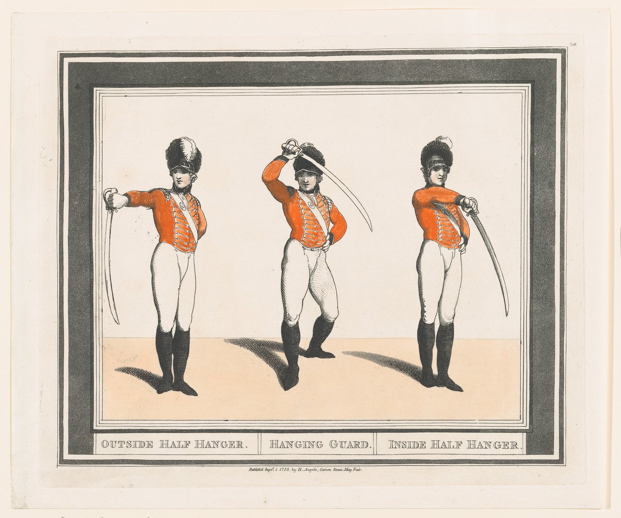 Garde extérieure, garde suspendue, garde intérieure, 1er septembre 1798 - Thomas Rowlandson