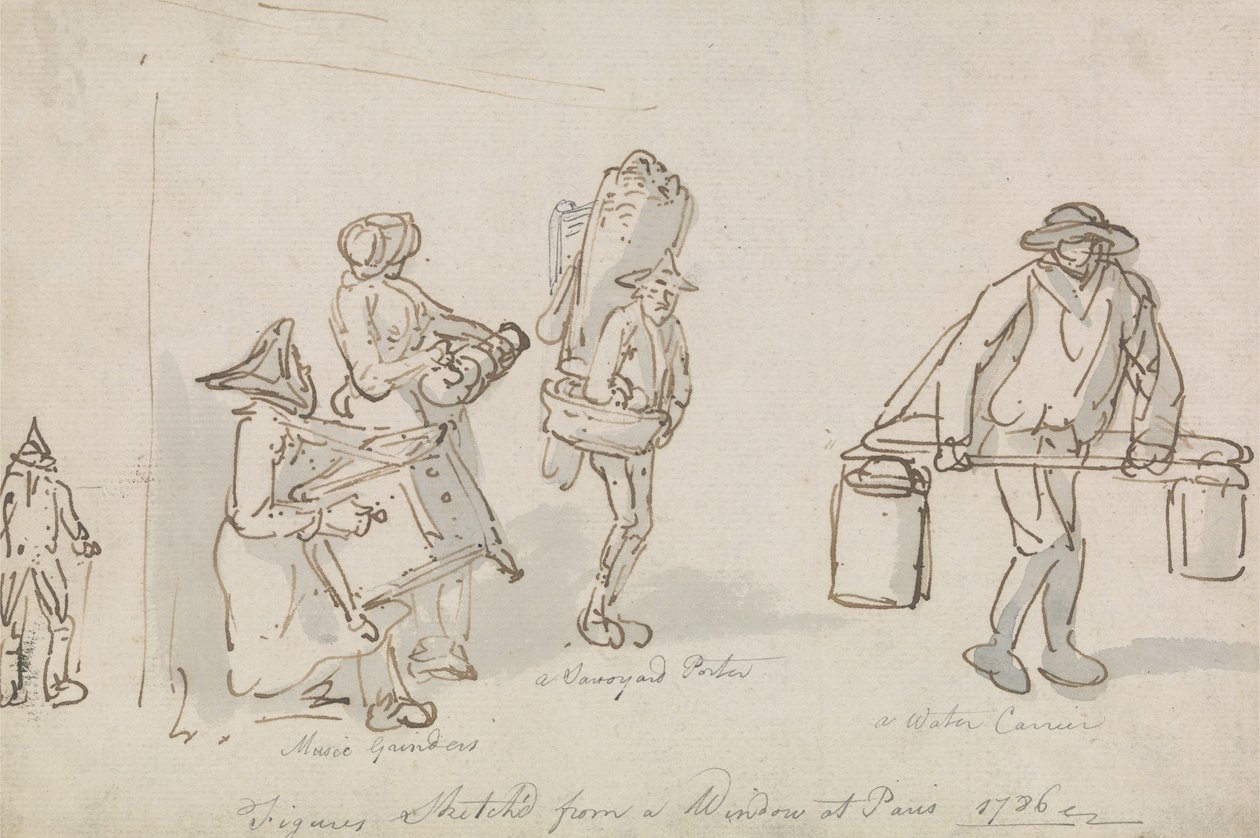 Personnages des rues de Paris - Thomas Rowlandson