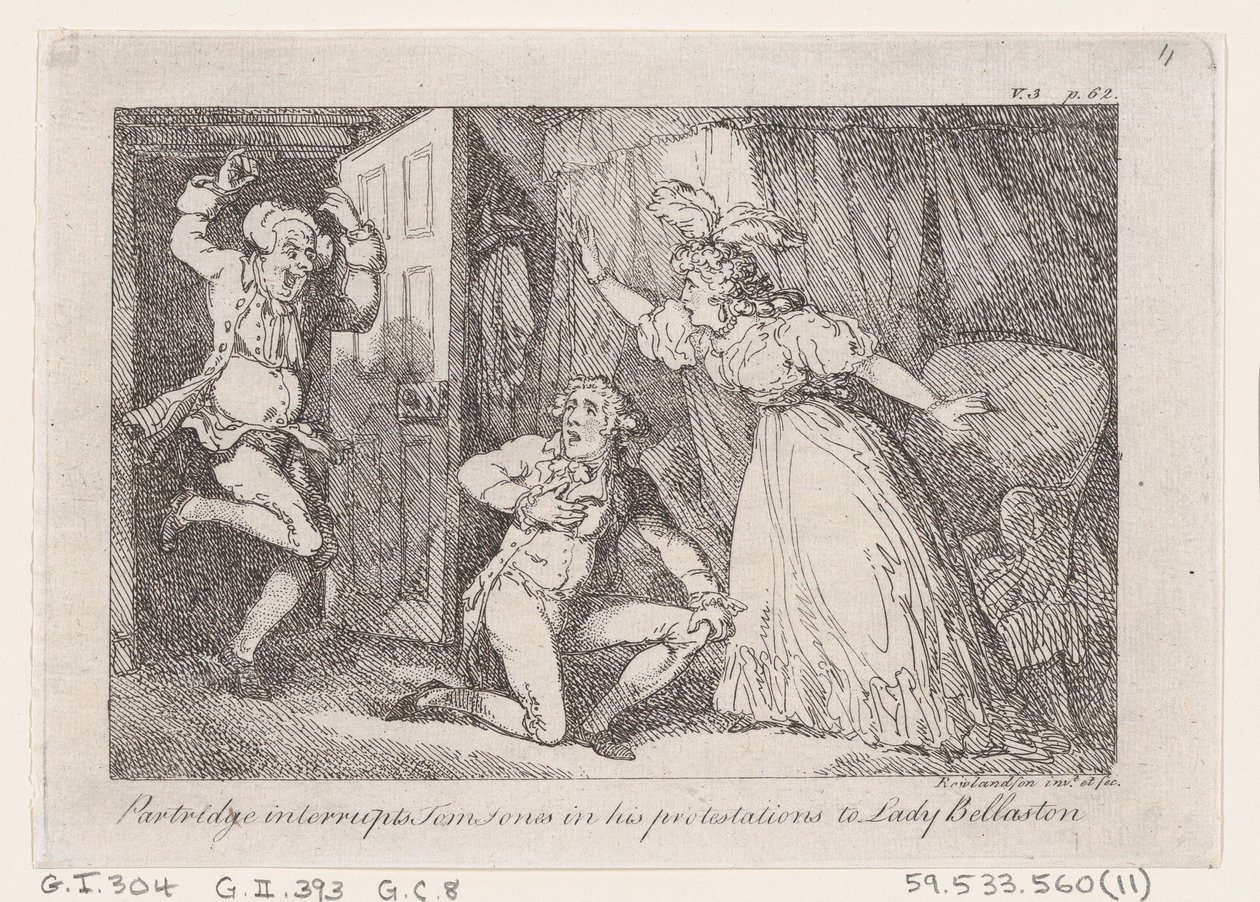 La perdrix interrompt Tom Jones dans ses protestations à Lady Bellaston, de L