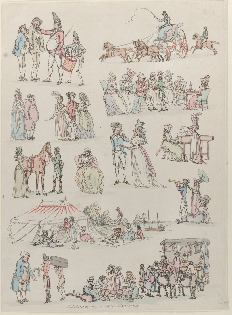 Planche 7, Contours de figures, paysages et bétail... pour l