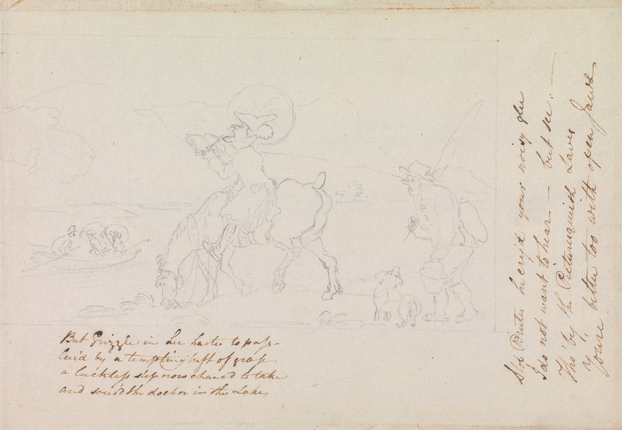 Esquisse préparatoire pour « Dr Syntax dessinant le lac » - Thomas Rowlandson