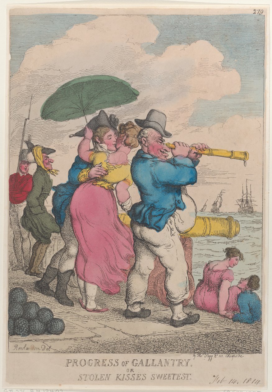 Progrès de la galanterie ou les baisers volés sont les plus doux - Thomas Rowlandson