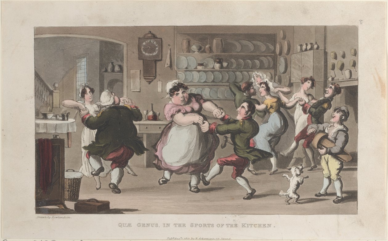 Quae Genus, dans les sports de la cuisine, de The History of Johnny Quae Genus..., 1er août 1821 - Thomas Rowlandson