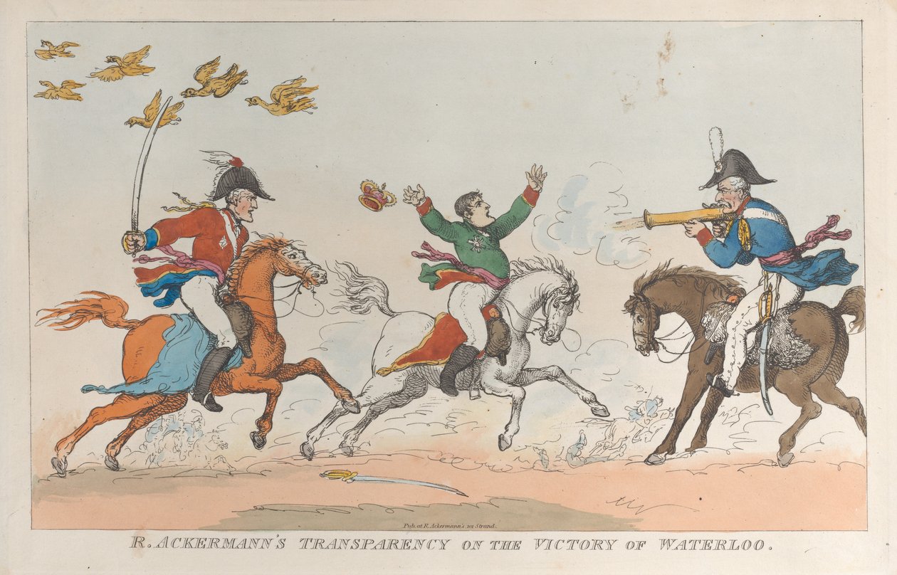 Transparence de R. Ackermann sur la victoire de Waterloo, 1er juin 1815 - Thomas Rowlandson