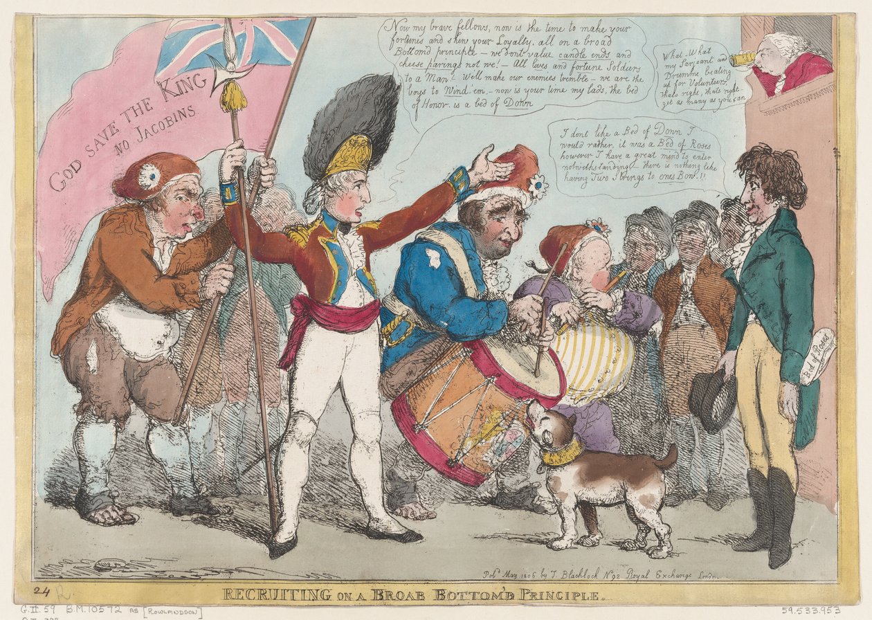 Recrutement sur un principe de fond large [sic], mai 1806 - Thomas Rowlandson