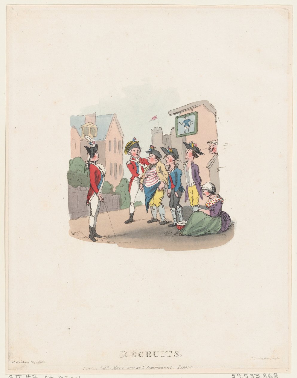 Recrues, 1er mars 1803 - Thomas Rowlandson