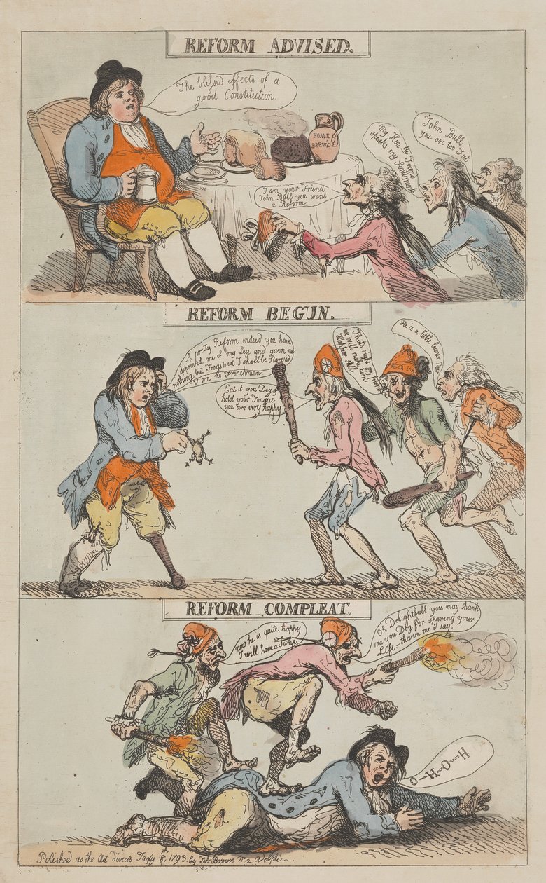 Réforme recommandée – Réforme engagée – Réforme achevée (terminée) - Thomas Rowlandson