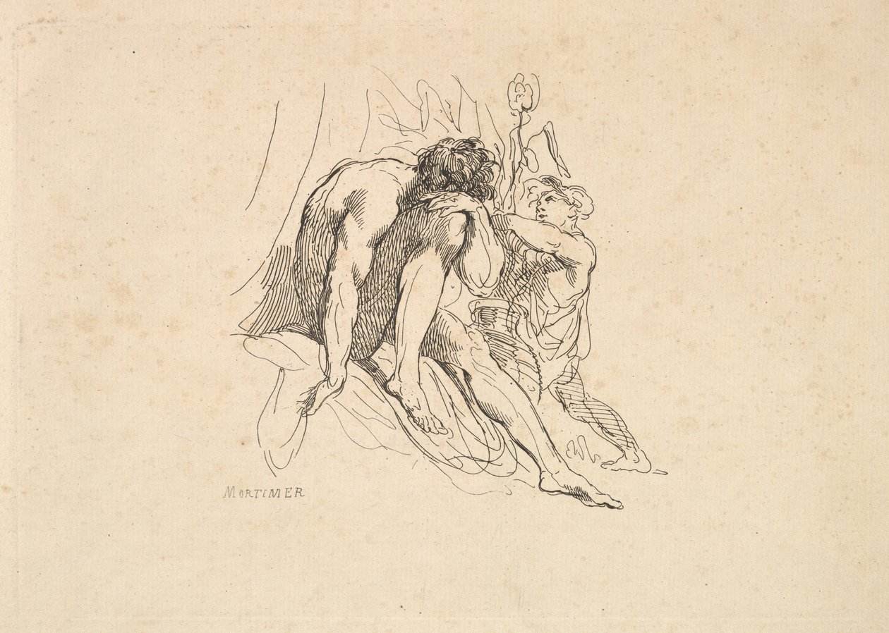 Dieu de la rivière avec enfant - Thomas Rowlandson