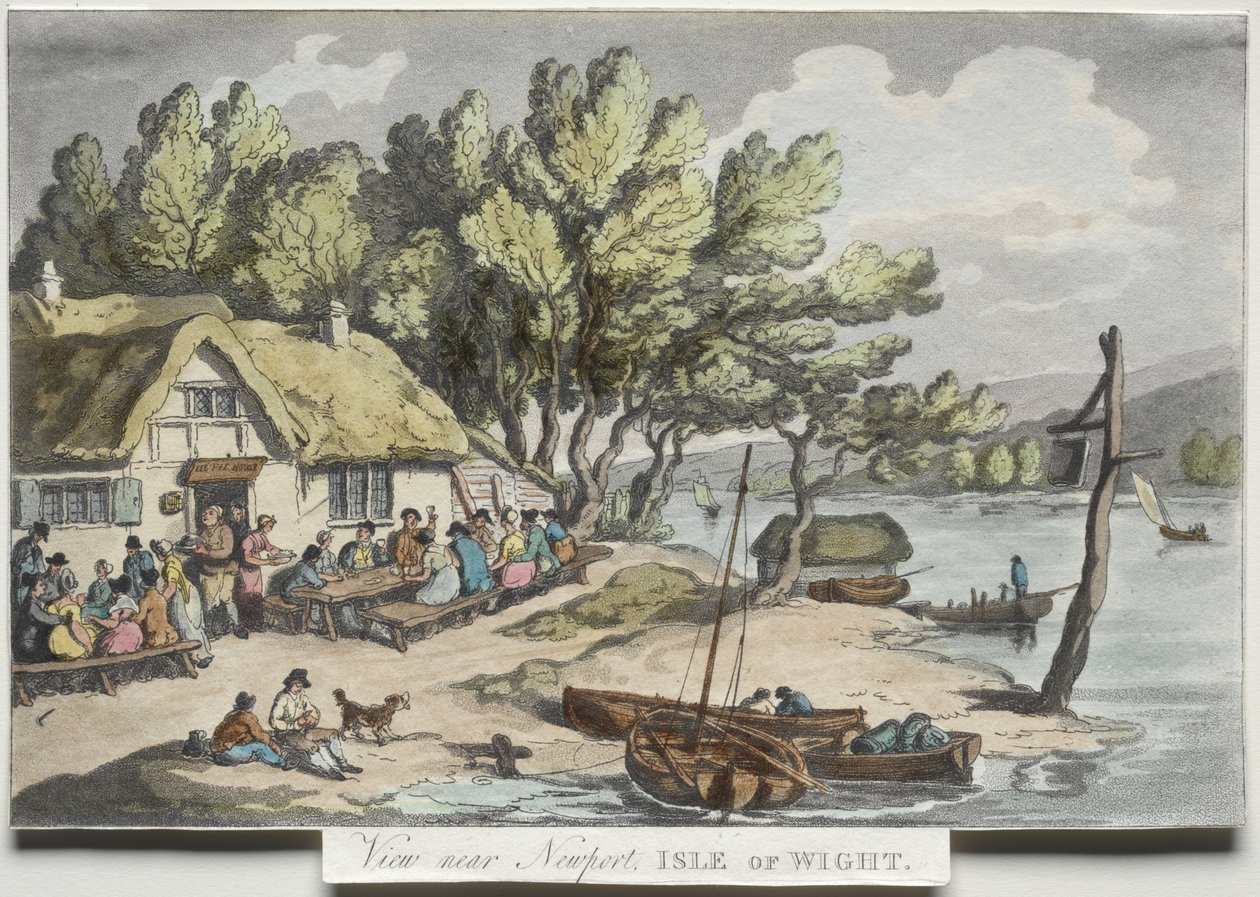 « Sketches from Nature » de Rowlandson : Vue près de Newport, sur l