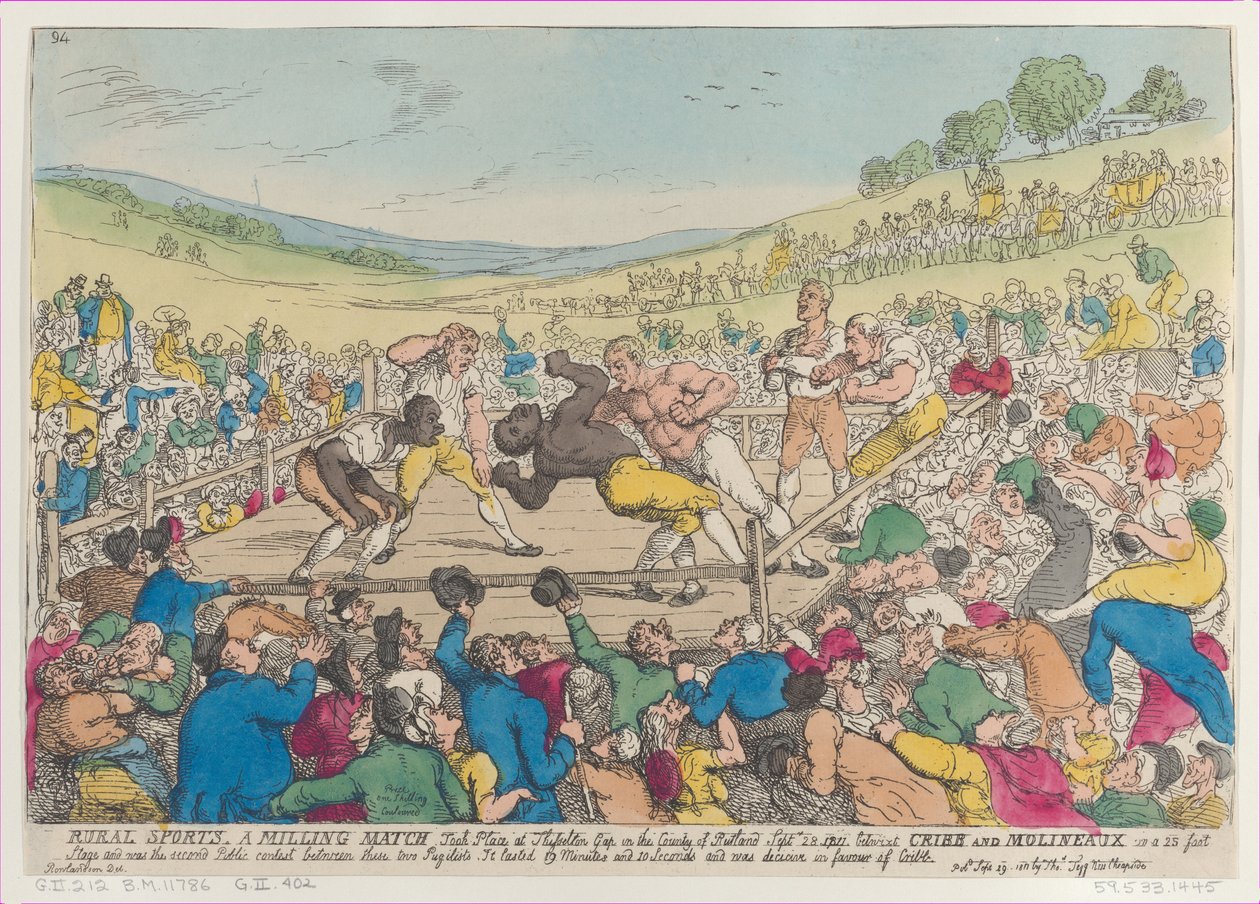 Sports ruraux, un match de boxe, 29 septembre 1811 - Thomas Rowlandson