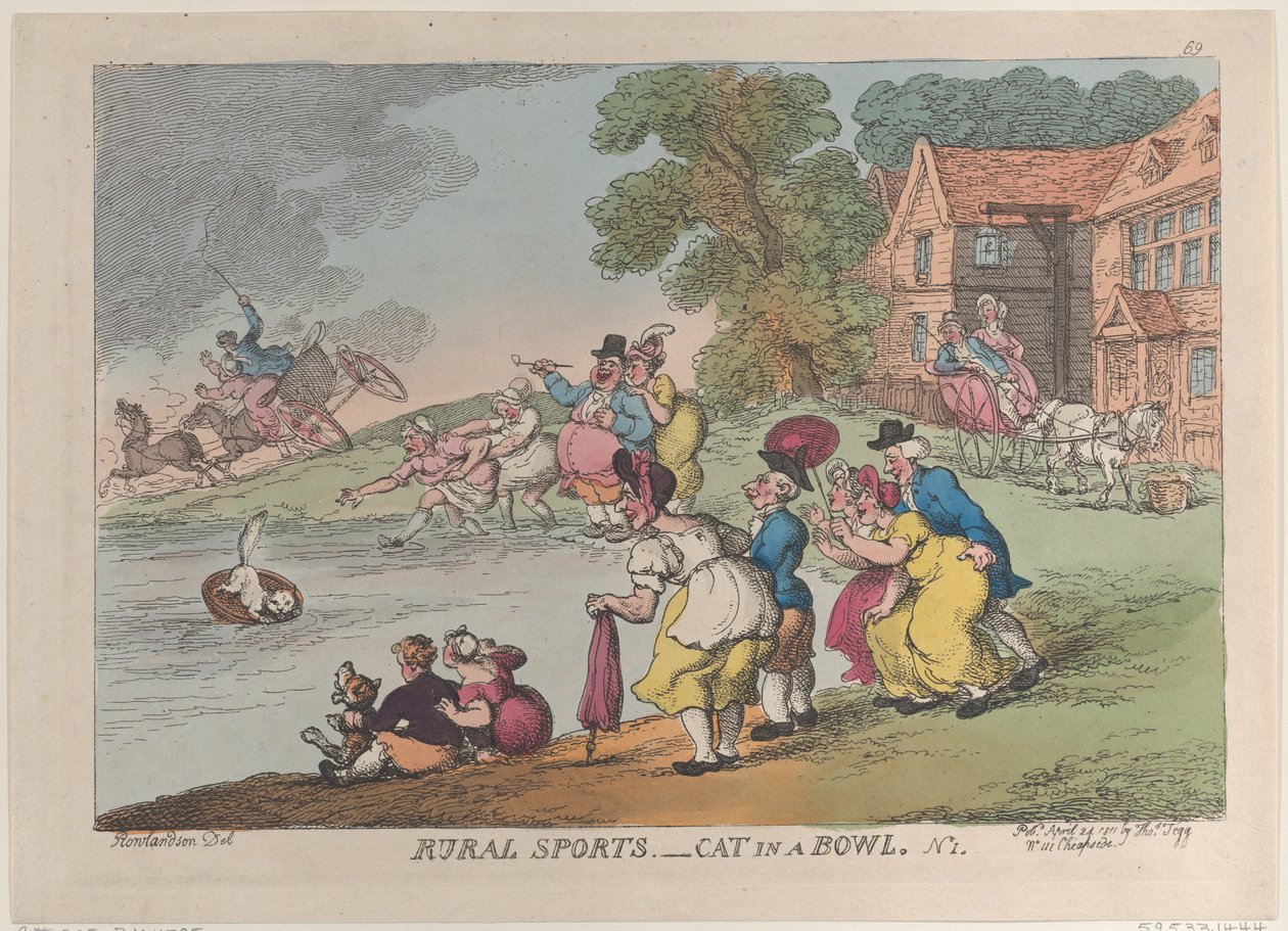 Sports ruraux : chat dans un bol, 24 avril 1811 - Thomas Rowlandson