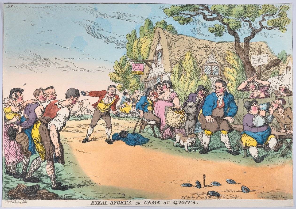 Sports ruraux ou Jeu de Quoits, 30 octobre 1811 - Thomas Rowlandson